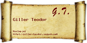 Giller Teodor névjegykártya
